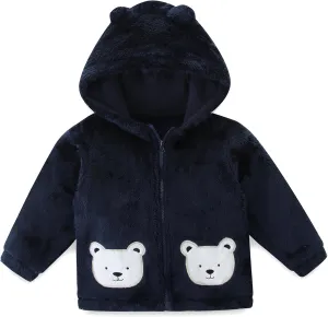 Unisex Cute Polar Fleece Lined Sherpa Full-Zip Jacket Coat Winter Warm Hoodie for 0-4t