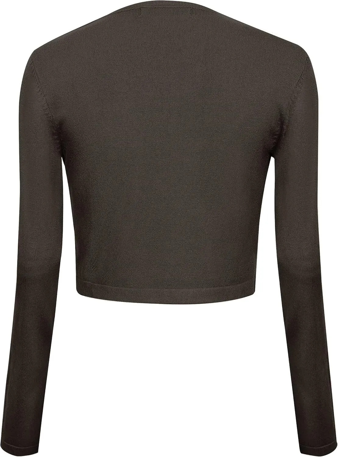 Urban CoCo Women's Long Sleeve Button Up Cropped Cardigan Sweaters for Women Crew Neck Short Bolero Shrug for Dresses