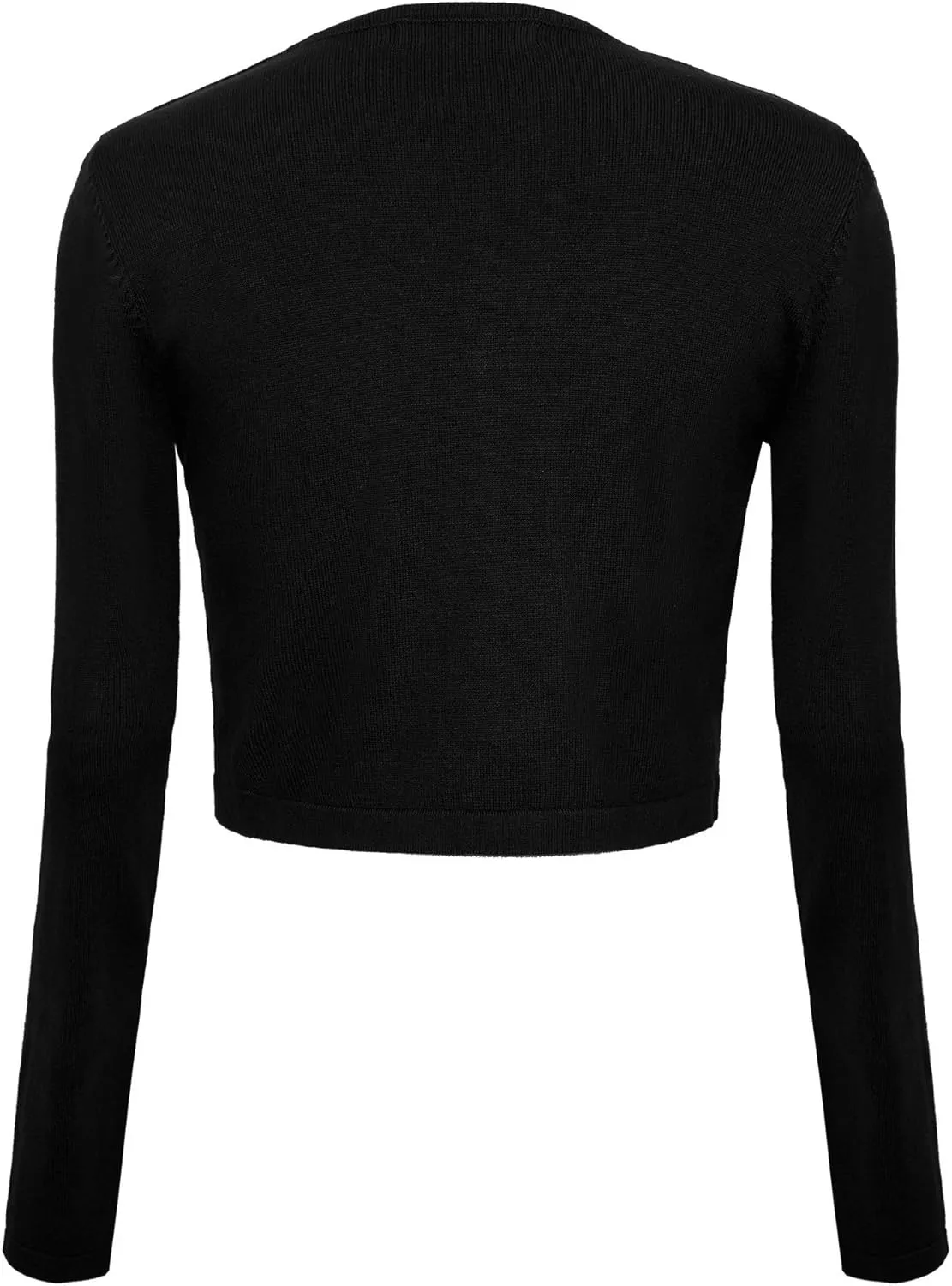 Urban CoCo Women's Long Sleeve Button Up Cropped Cardigan Sweaters for Women Crew Neck Short Bolero Shrug for Dresses