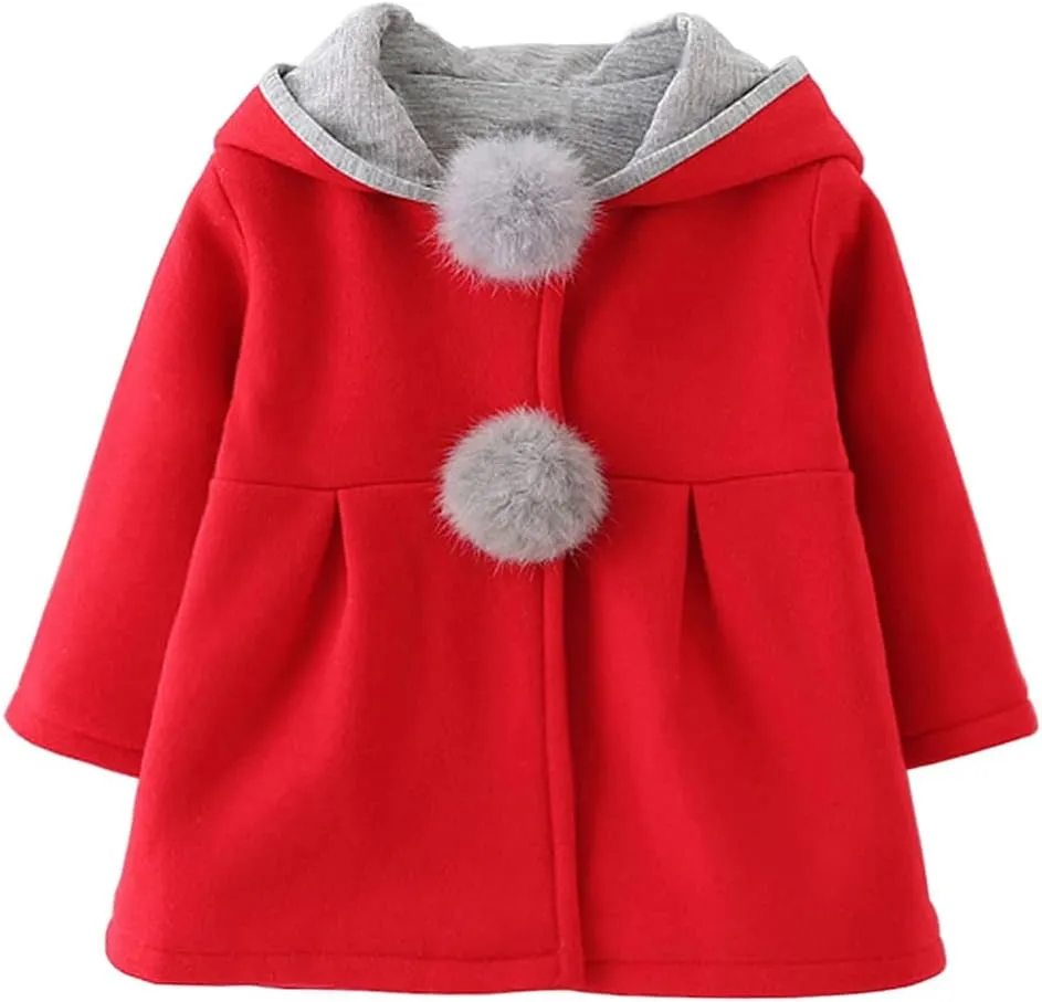 Urtrend Baby Girl's Toddler Kids Fall Winter Coat Jacket Outerwear Ears Hood Hoodie