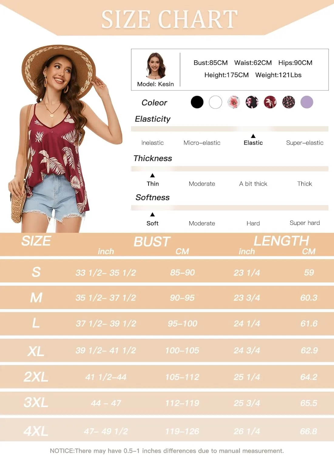 V Neck Strappy Tank Top with Removable Built in Bra Cup Summer Flowy Pleated Sleveless Shirt Adjsutbale Strap Blouse S-3XL