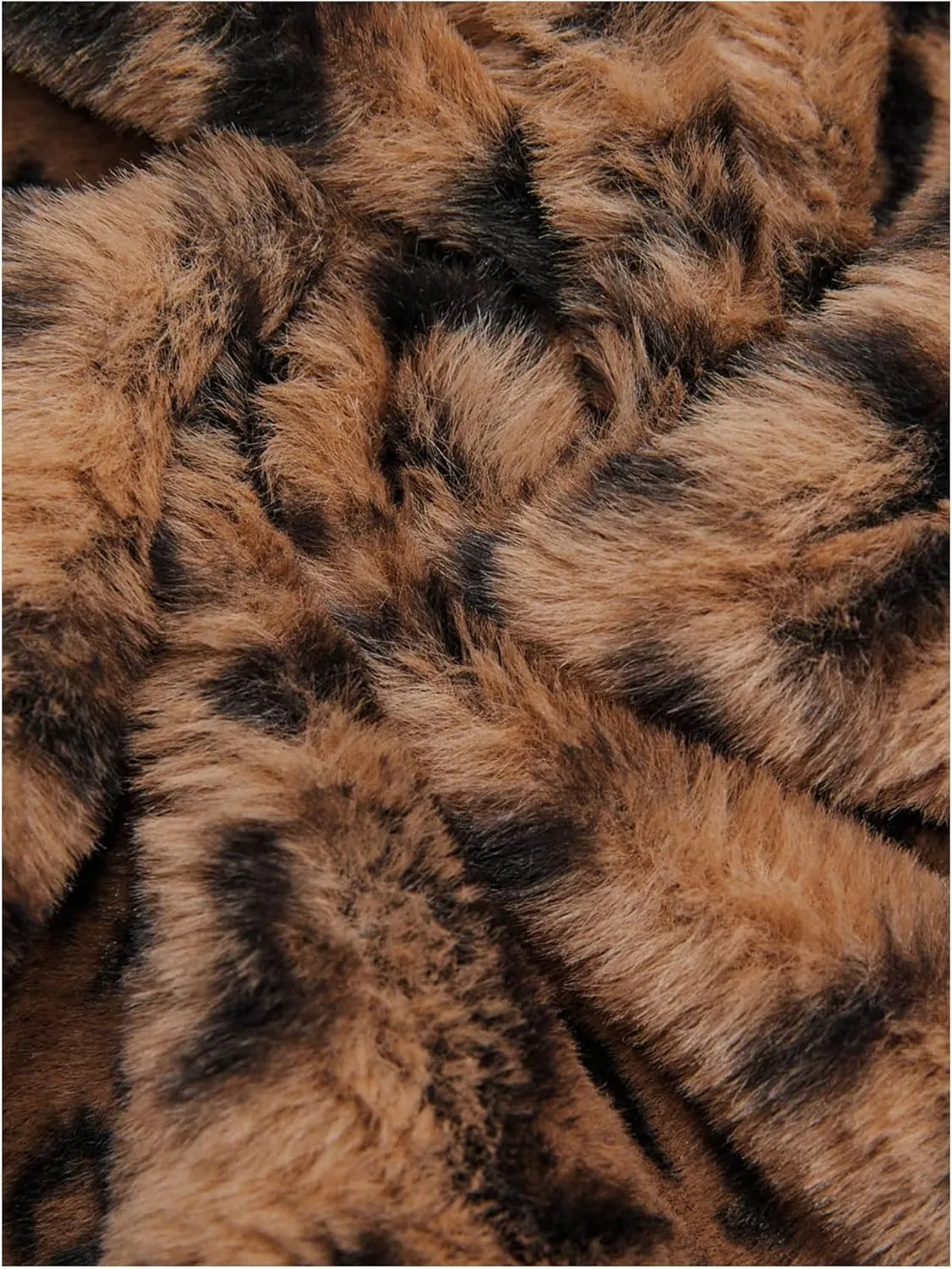 Verdusa Women's Faux Fur Cropped Jacket Solid Open Front Long Sleeve Outerwear Flannel Fuzzy Crop Coat