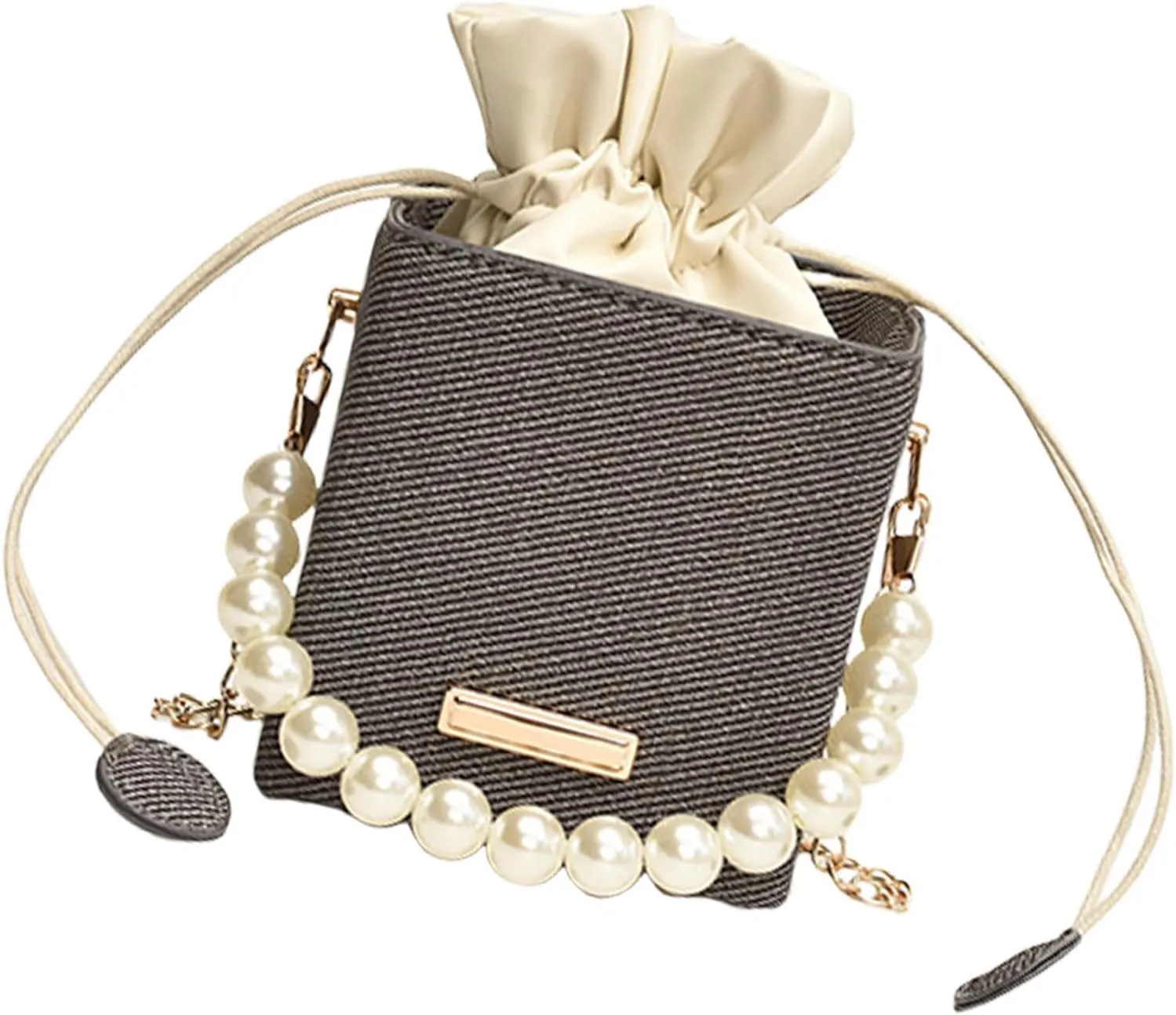 Versatile Bucket Bag for Women Shoulder Bags with Detachable Chain Strap Evening Purse Top Handle Bag Handbag