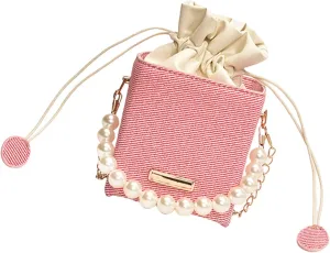 Versatile Bucket Bag for Women Shoulder Bags with Detachable Chain Strap Evening Purse Top Handle Bag Handbag