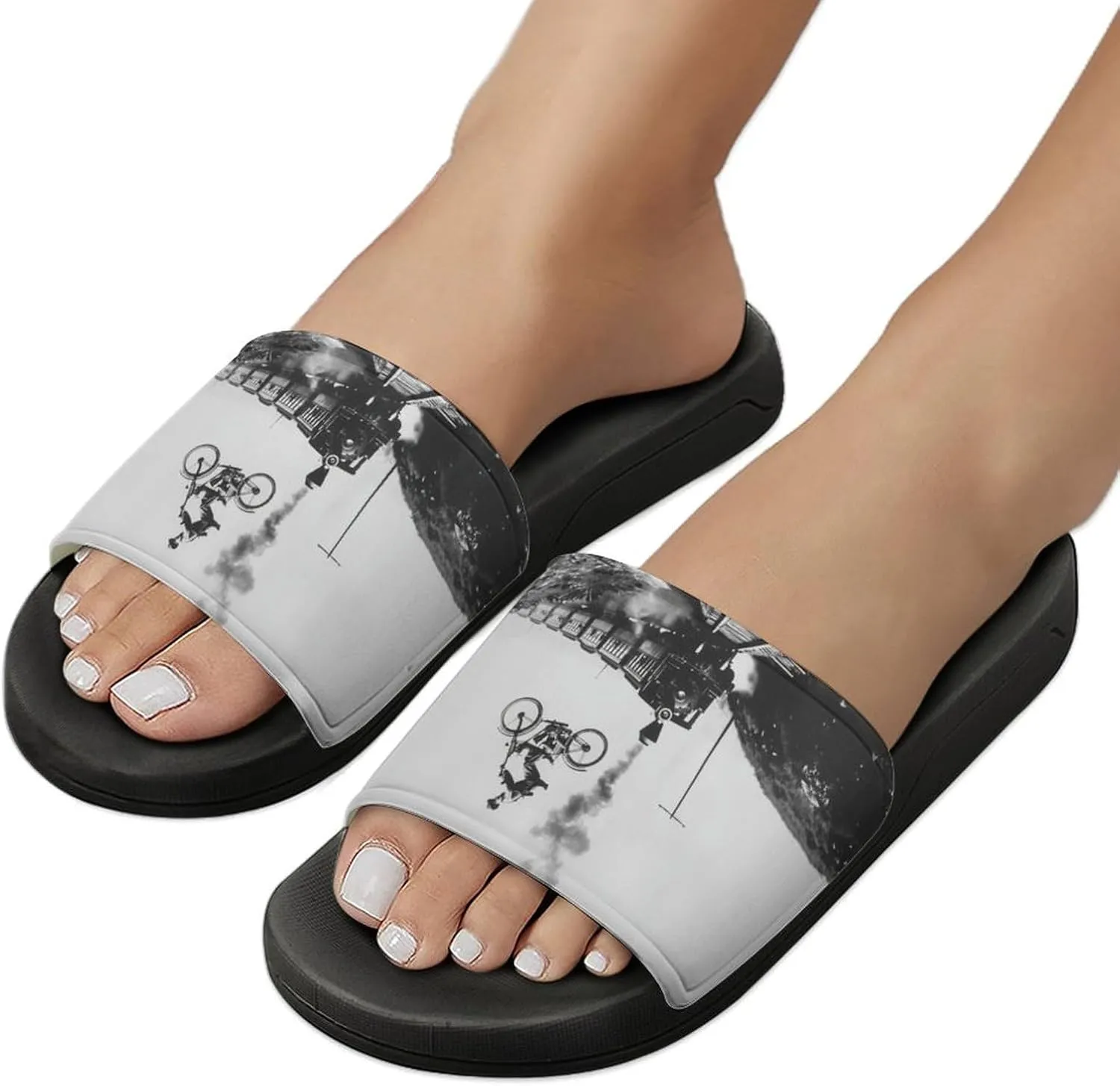 Vintage Motocross Dirt Bike Slippers Shower Slipper In-Door Slipper Quick Drying Non-Slip Bathroom Pool Woman Man PVC
