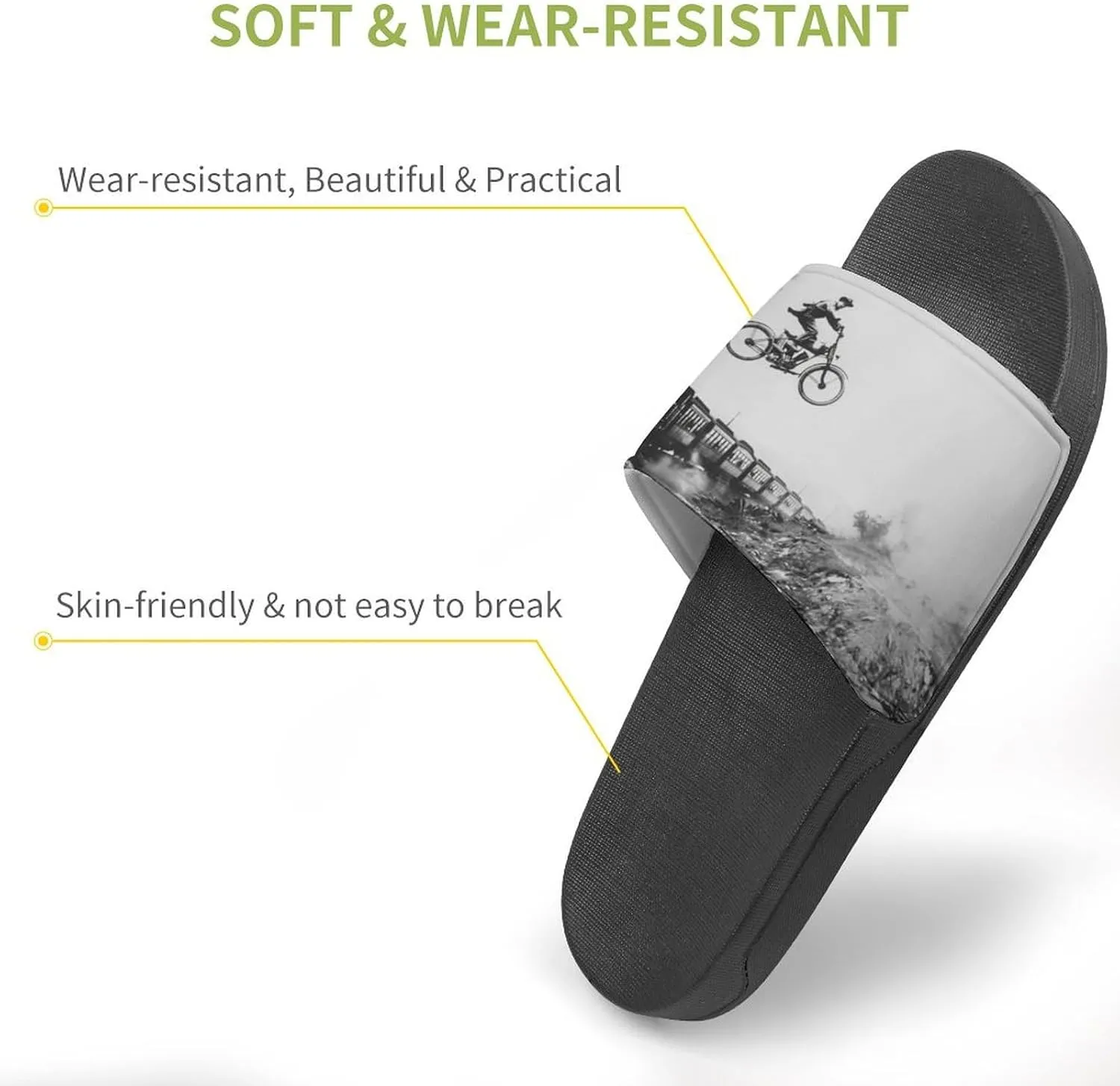 Vintage Motocross Dirt Bike Slippers Shower Slipper In-Door Slipper Quick Drying Non-Slip Bathroom Pool Woman Man PVC