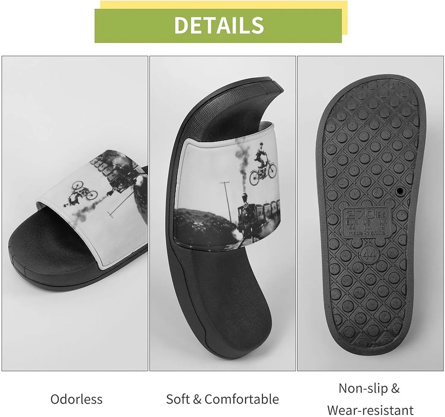 Vintage Motocross Dirt Bike Slippers Shower Slipper In-Door Slipper Quick Drying Non-Slip Bathroom Pool Woman Man PVC