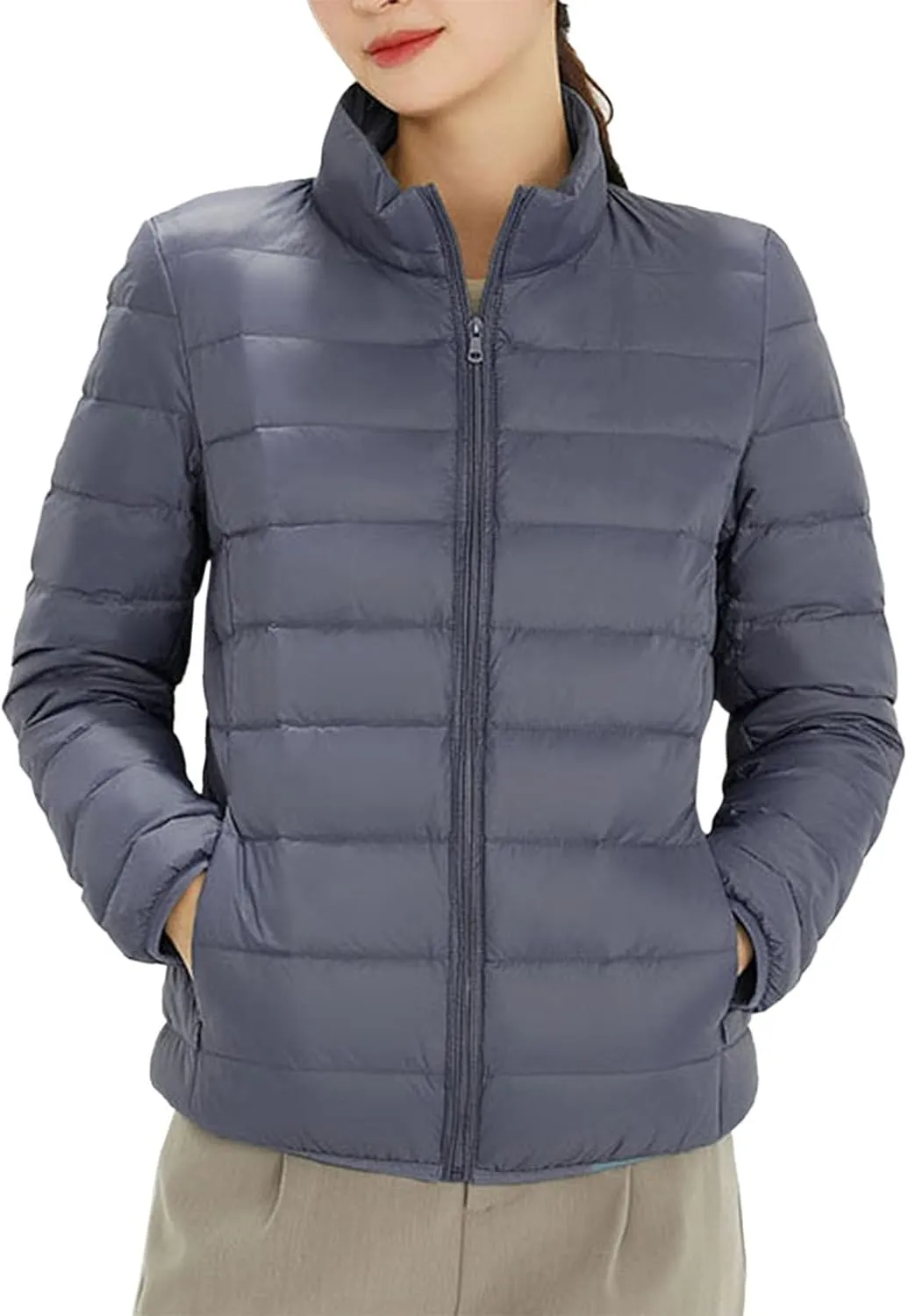 Warm Puffer Jacket Parka Hooded Windproof Winter Coat with Recycled Insulation Winter Slim Short Alternative Down