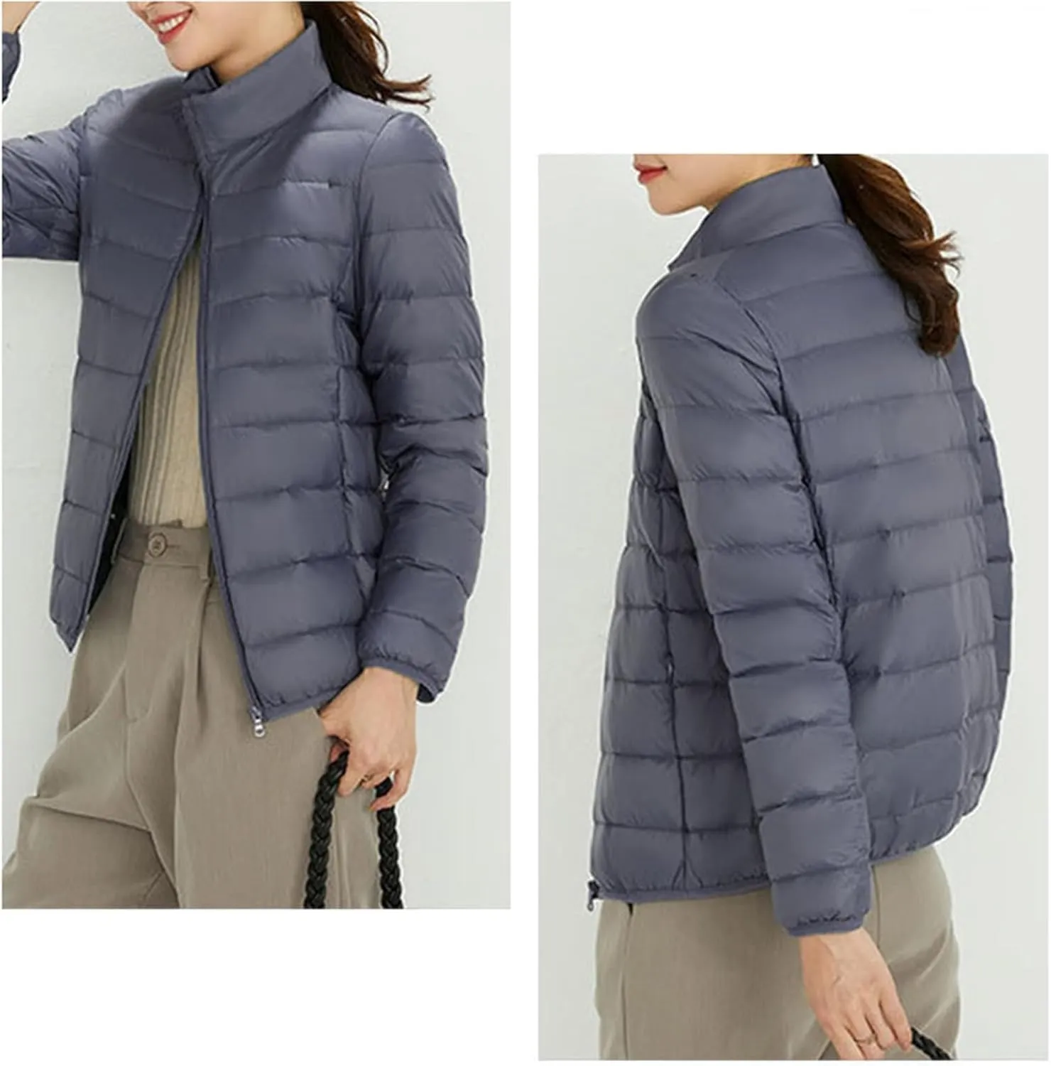 Warm Puffer Jacket Parka Hooded Windproof Winter Coat with Recycled Insulation Winter Slim Short Alternative Down