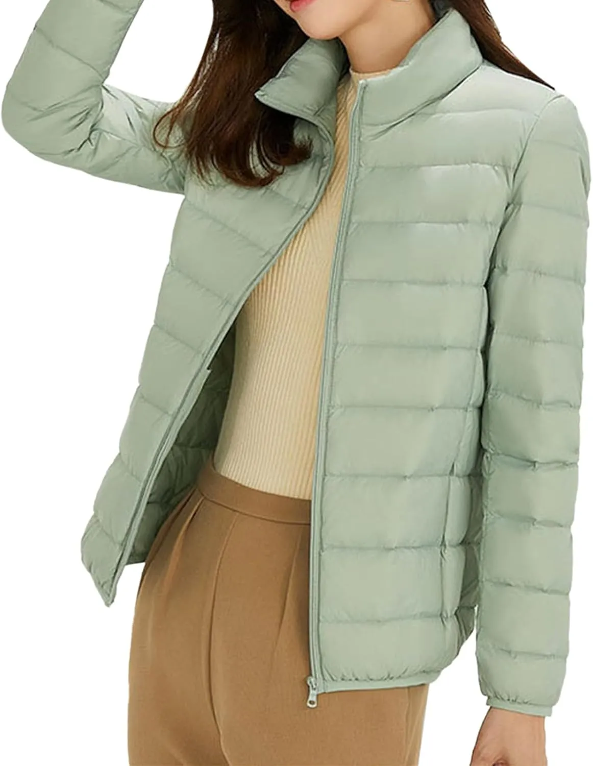 Warm Puffer Jacket Parka Hooded Windproof Winter Coat with Recycled Insulation Winter Slim Short Alternative Down