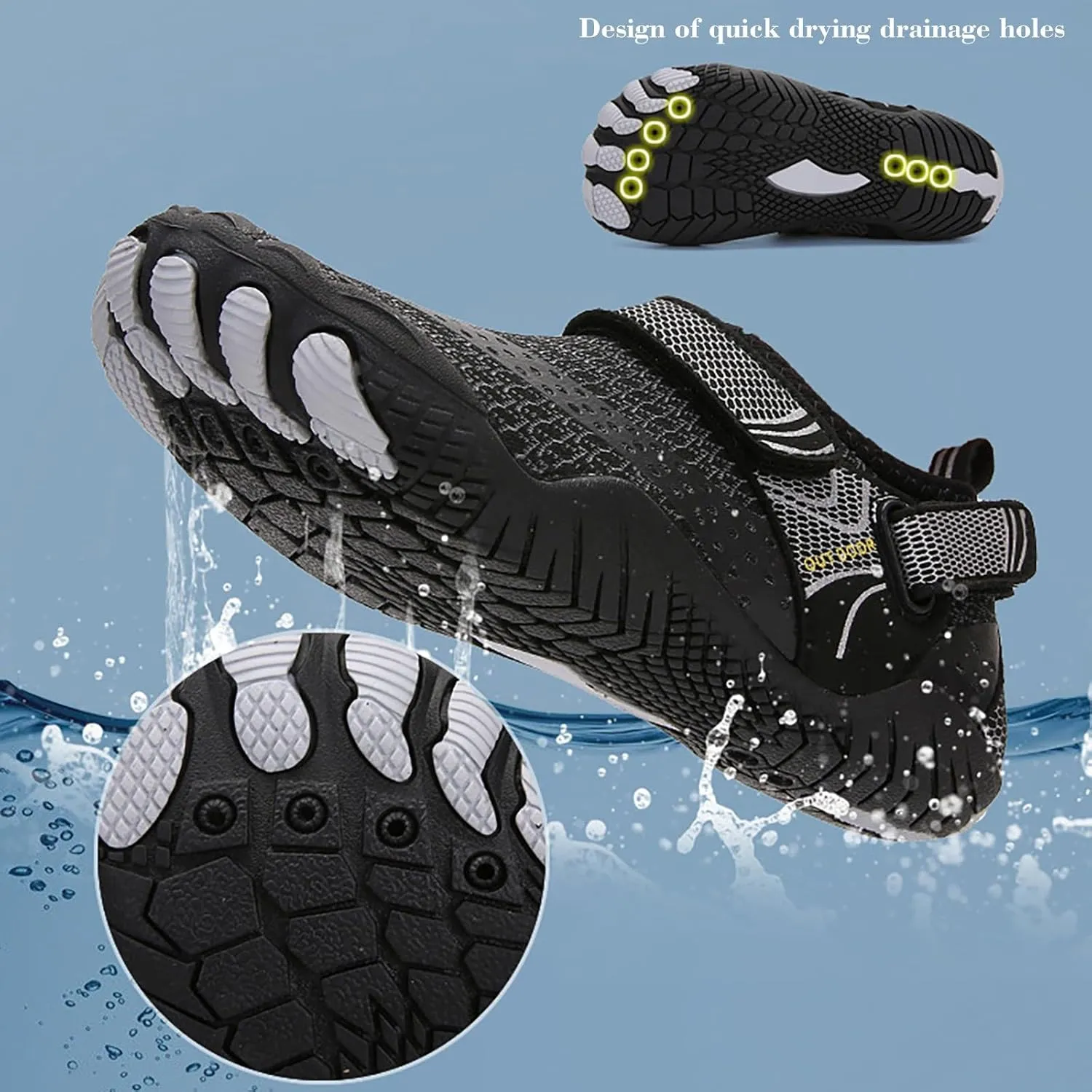 Water Shoes Men Wide Width Barefoot Aqua Socks Quick Dry Barefoot Shoes Women Water Shoes Men Wide Width Water Sports Shoes Non Slip Shoes for Beach Swim Pool River Boating Surf