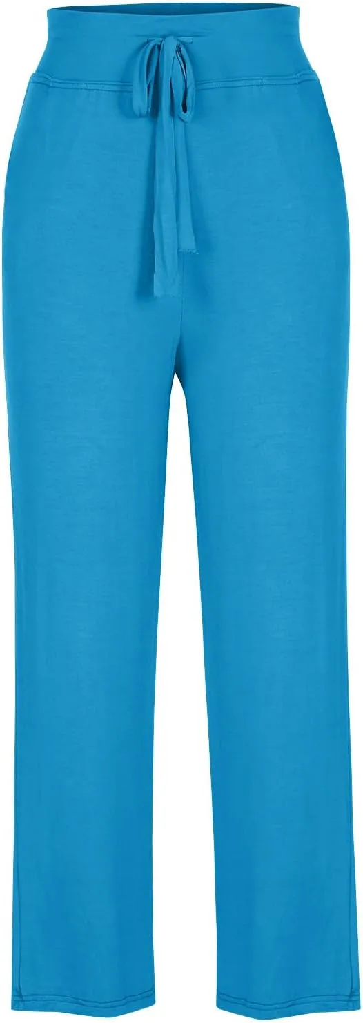 Wide Leg Yoga Pants for Women Trendy Drawstring High Waisted Workout Leggings Flare Bootleg Loose Fit Trousers