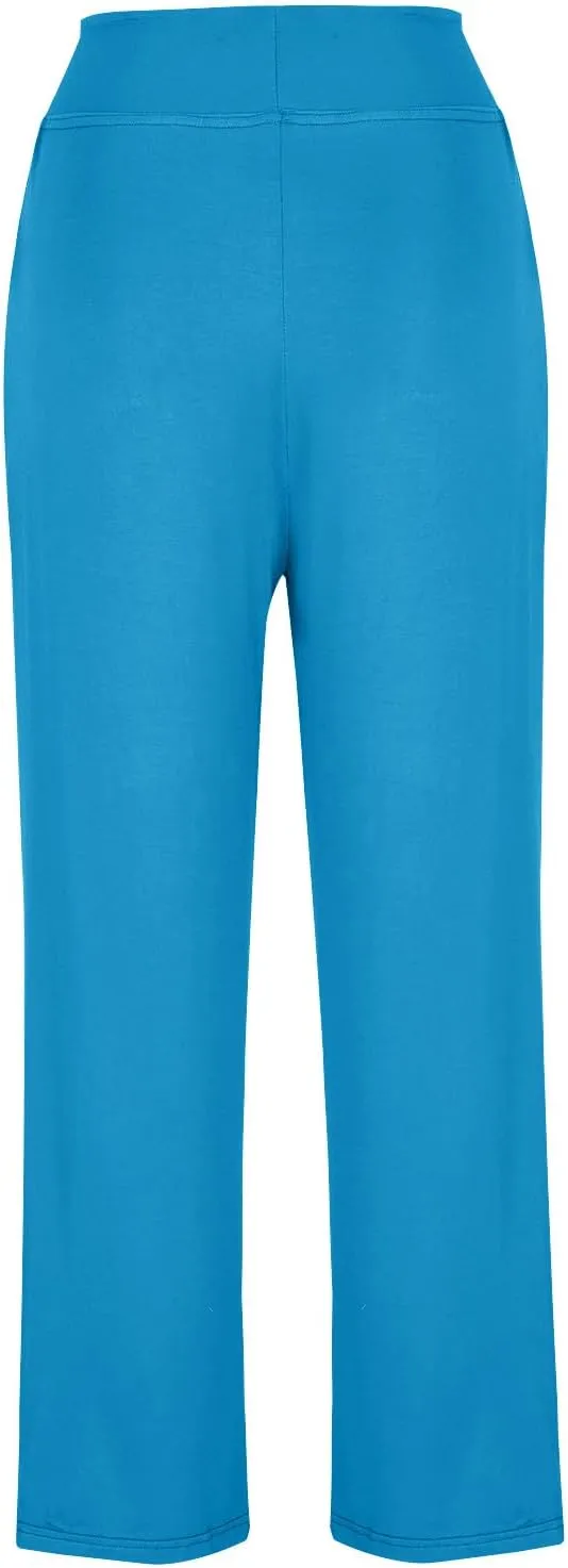 Wide Leg Yoga Pants for Women Trendy Drawstring High Waisted Workout Leggings Flare Bootleg Loose Fit Trousers