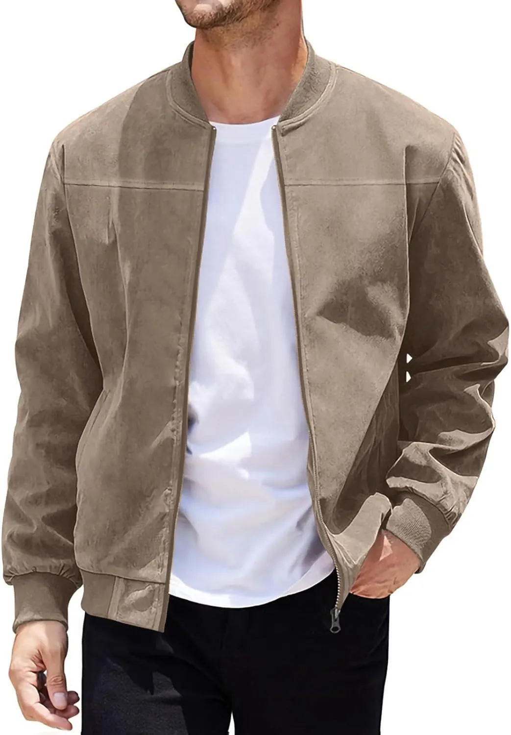 Wind Breaker Jackets Mens Casual Varsity Jacket Men Fashion Mens Jackets Lightweight Zip Up Jacket for Men