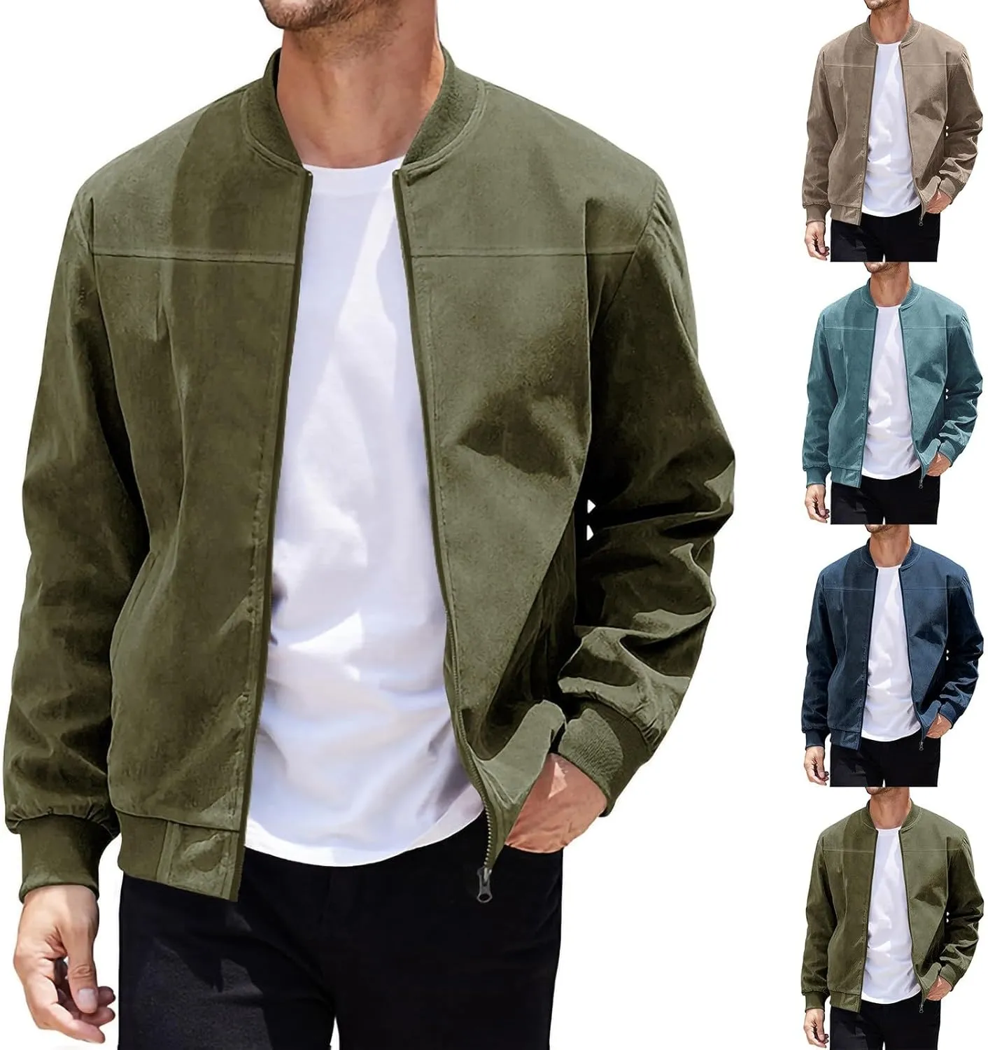 Wind Breaker Jackets Mens Casual Varsity Jacket Men Fashion Mens Jackets Lightweight Zip Up Jacket for Men
