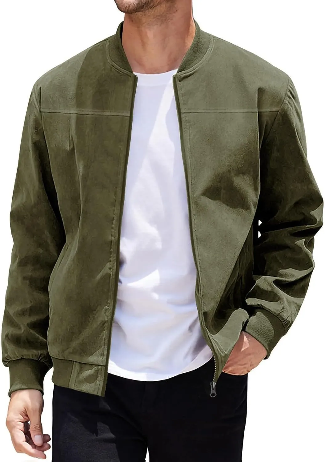 Wind Breaker Jackets Mens Casual Varsity Jacket Men Fashion Mens Jackets Lightweight Zip Up Jacket for Men