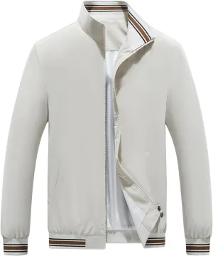 Windbreaker Jackets for Men Casual Varsity Jacket Men Fashion Zip Up Lightweight Jacket Mens Bomber Jacket