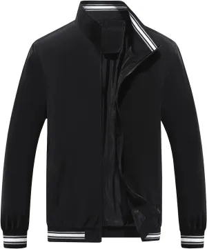 Windbreaker Jackets for Men Casual Varsity Jacket Men Fashion Zip Up Lightweight Jacket Mens Bomber Jacket