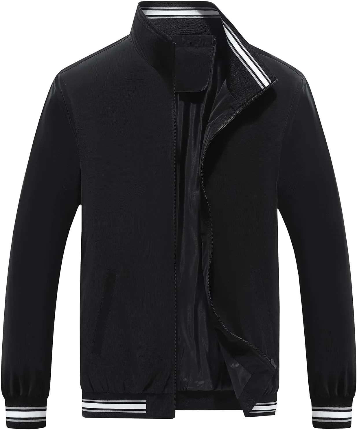 Windbreaker Jackets for Men Casual Varsity Jacket Men Fashion Zip Up Lightweight Jacket Mens Bomber Jacket