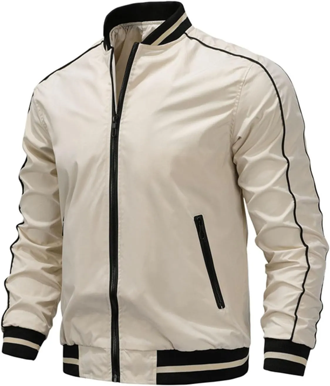 Windbreaker Jackets for Men Fashion Mens Bomber Jacket Lightweight Men's Varsity Jackets Zip Up Jacket for Men