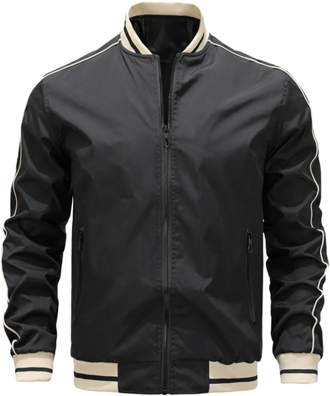 Windbreaker Jackets for Men Fashion Mens Bomber Jacket Lightweight Men's Varsity Jackets Zip Up Jacket for Men