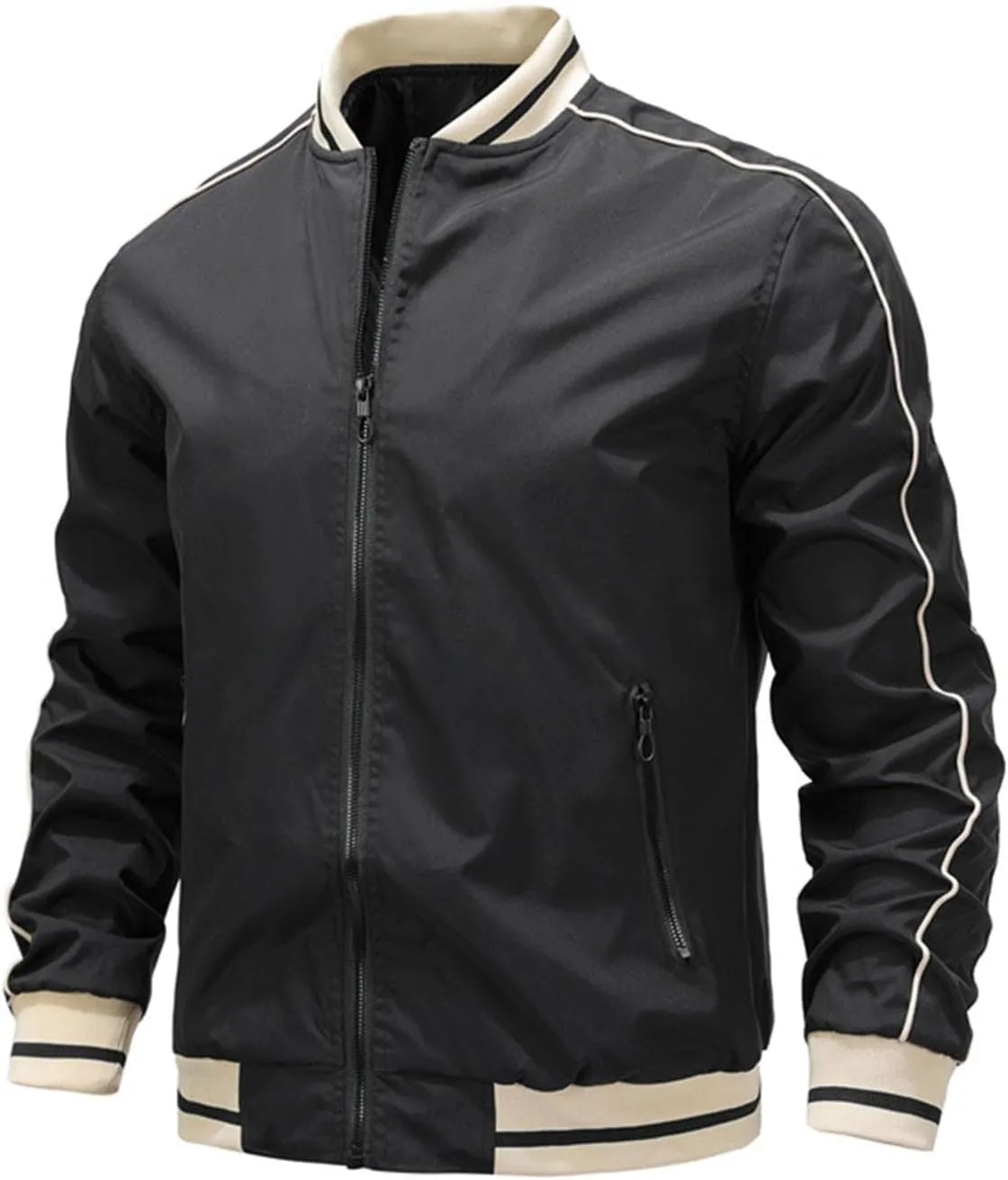Windbreaker Jackets for Men Fashion Mens Bomber Jacket Lightweight Men's Varsity Jackets Zip Up Jacket for Men