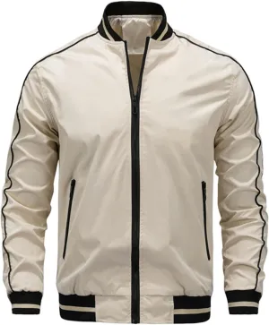 Windbreaker Jackets for Men Fashion Mens Bomber Jacket Lightweight Men's Varsity Jackets Zip Up Jacket for Men
