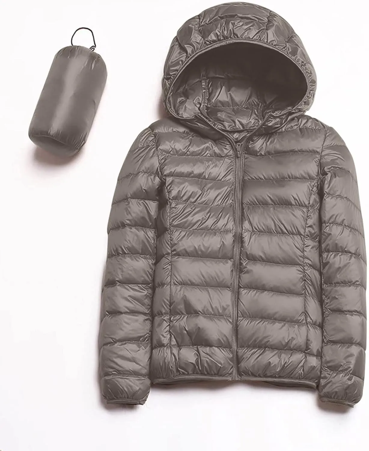 Winter Coats Womens Lightweight Packable Hooded Puffer Jacket Down Coats Waterproof Ski Jacket Warm Windproof Trench Coat