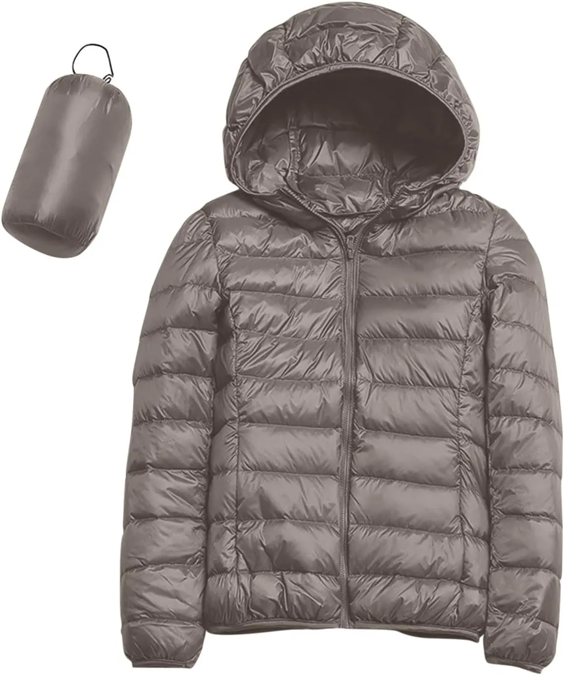 Winter Coats Womens Lightweight Packable Hooded Puffer Jacket Down Coats Waterproof Ski Jacket Warm Windproof Trench Coat