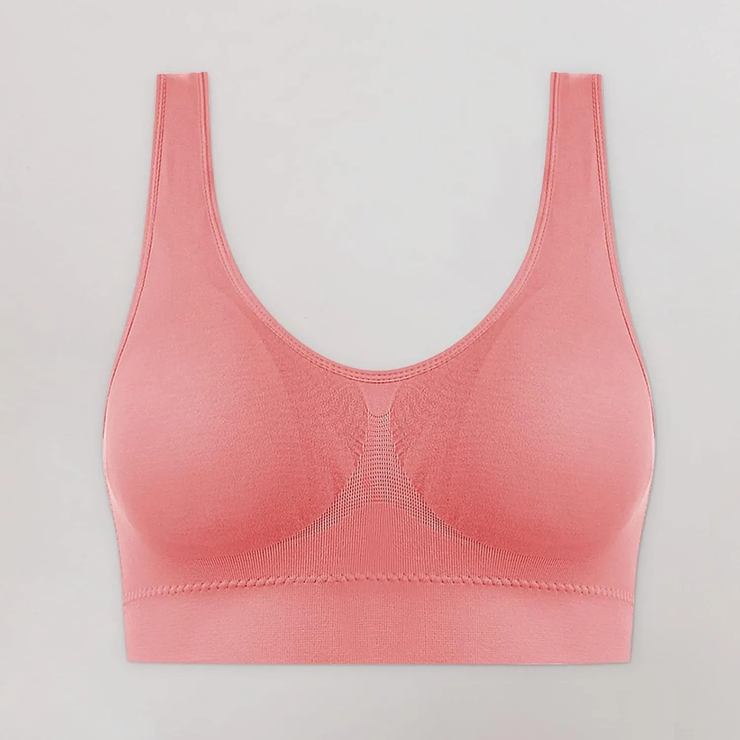 Womans Wireless Breathable Gathering Sports Bra Traceless Comfortable No Steel Ring Vest Everyday Sleep Bras