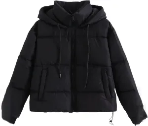 Women Coat Vintage Loose Hooded Cotton Padded Jackets Warm Thick Parkas Female Casual Outerwear
