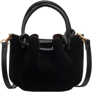 Women Crossbody Bags Shoulder Bag Solid Color PU Leather Lady Handbags Purses Fashion Versatile Bucket Bag Single Sh