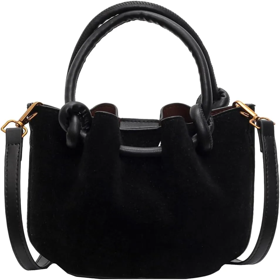 Women Crossbody Bags Shoulder Bag Solid Color PU Leather Lady Handbags Purses Fashion Versatile Bucket Bag Single Sh