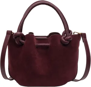 Women Crossbody Bags Shoulder Bag Solid Color PU Leather Lady Handbags Purses Fashion Versatile Bucket Bag Single Sh