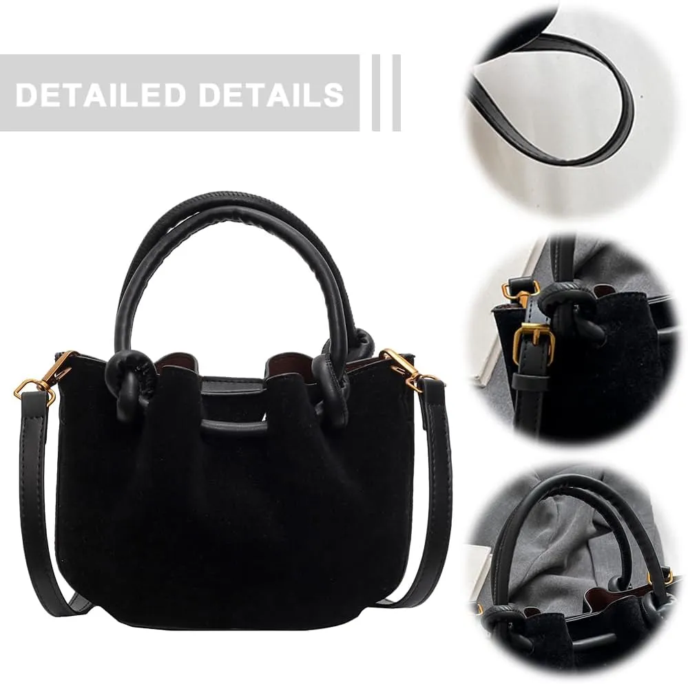 Women Crossbody Bags Shoulder Bag Solid Color PU Leather Lady Handbags Purses Fashion Versatile Bucket Bag Single Sh