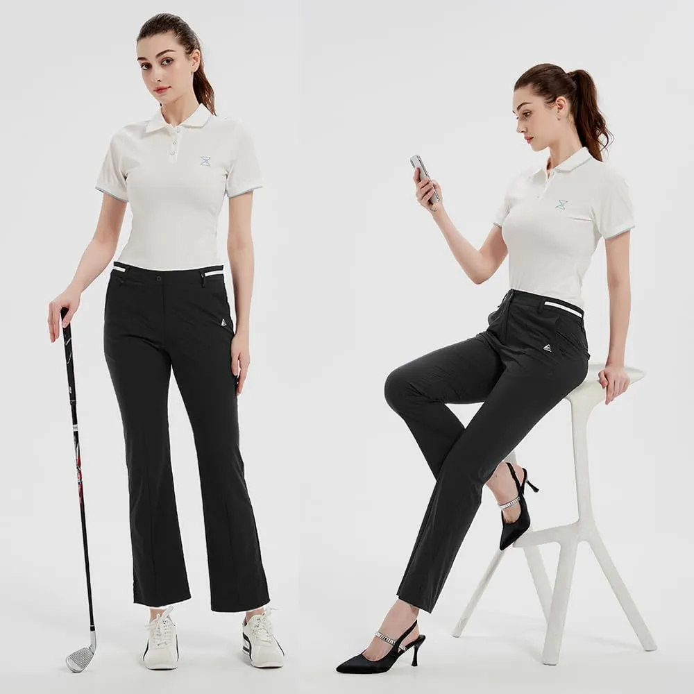 Women Golf Pants with Pockets Spring Summer 4-Way Stretch Lightweight Quick Dry Casual Pants Athletic UPF 50 