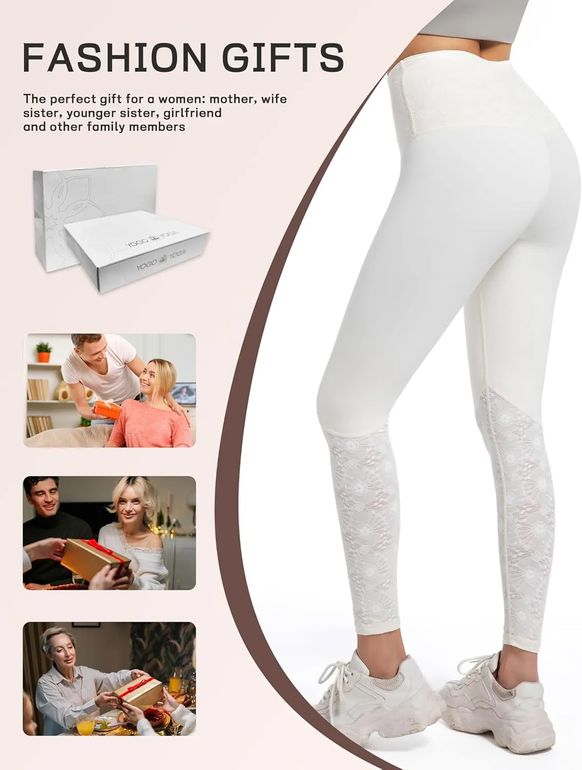 Women Lace Yoga Capris with Pockets Tummy Control Workout Capri Leggings Compression Breathable Ideal for Gym Running