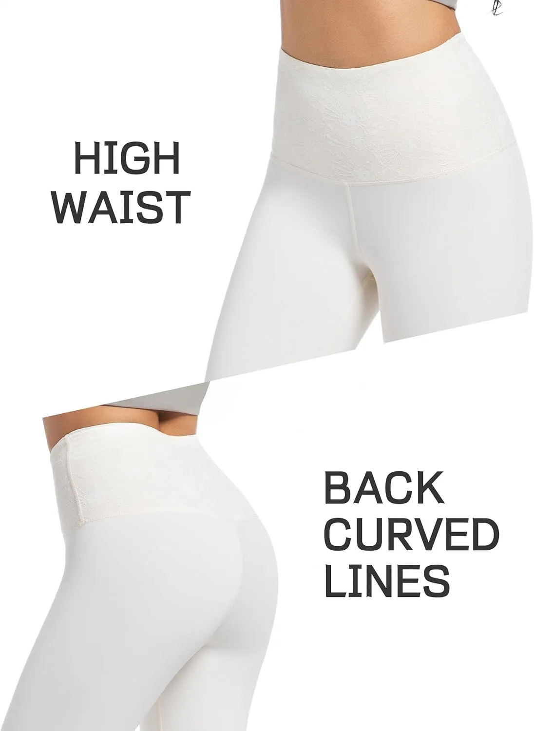 Women Lace Yoga Capris with Pockets Tummy Control Workout Capri Leggings Compression Breathable Ideal for Gym Running