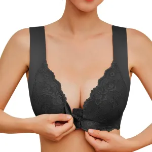 Women Ladies Seamless Lace Sports Bras Front Closure Backless No Underwire Push Up High Support Wireless Plus Size Bralettes
