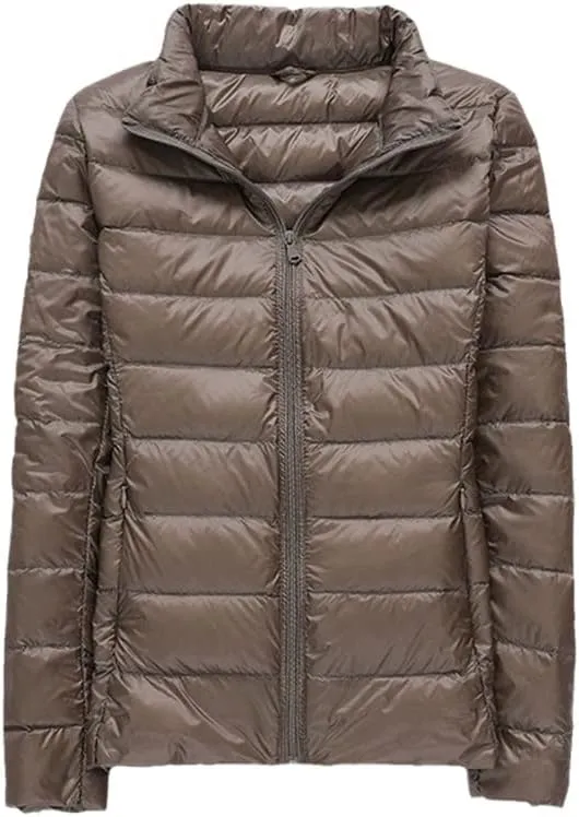 Women Lightweight Down Jacket Autumn Winter Warm Coat Portable Outwear