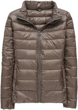 Women Lightweight Down Jacket Autumn Winter Warm Coat Portable Outwear