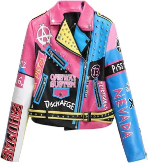 Women Spring PU Leather Jacket Motorcycle Leather Jacket Short All-Match Retro Leather Jacket