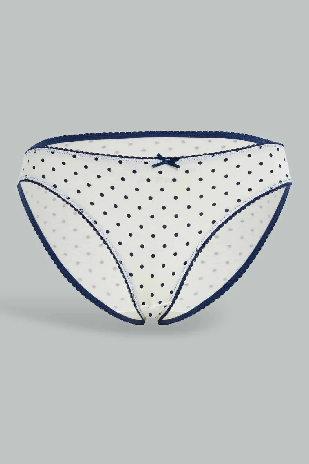 Women White And Blue Bikini Briefs (Pack of 5)