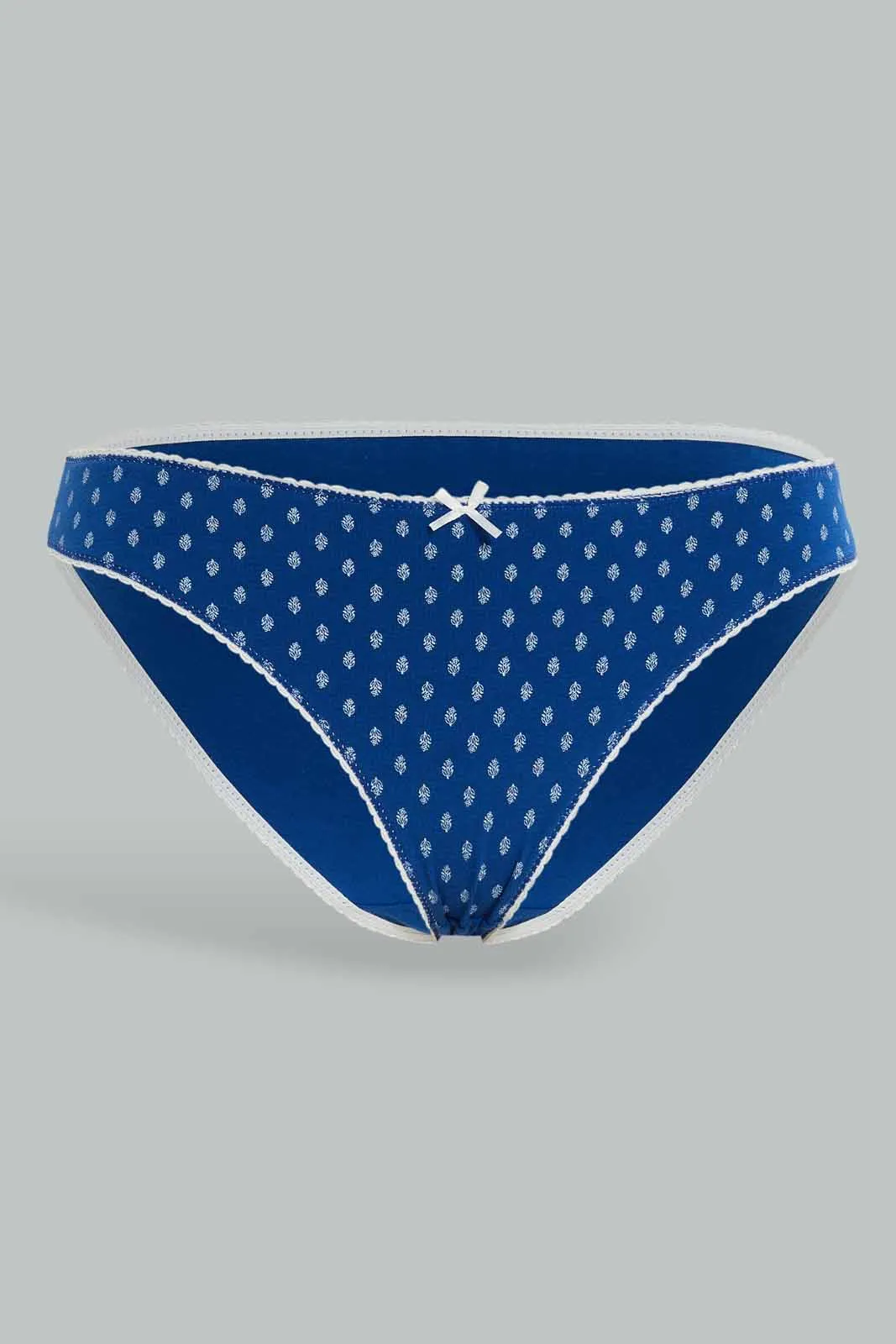 Women White And Blue Bikini Briefs (Pack of 5)