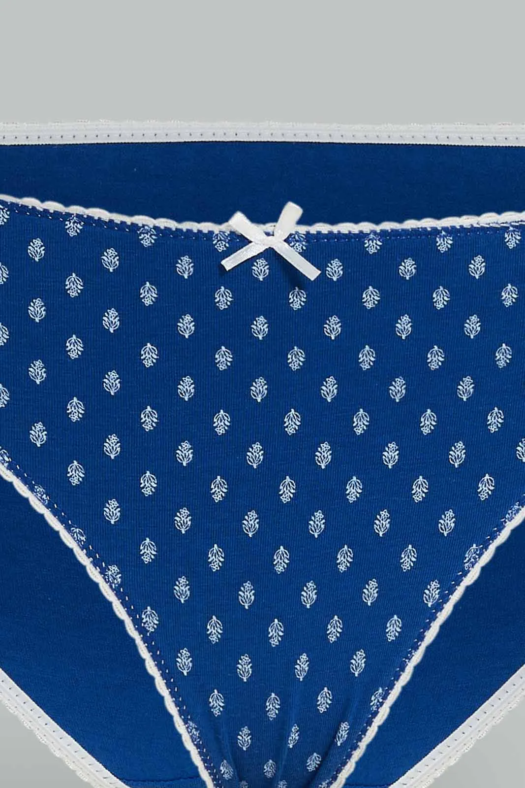 Women White And Blue Bikini Briefs (Pack of 5)