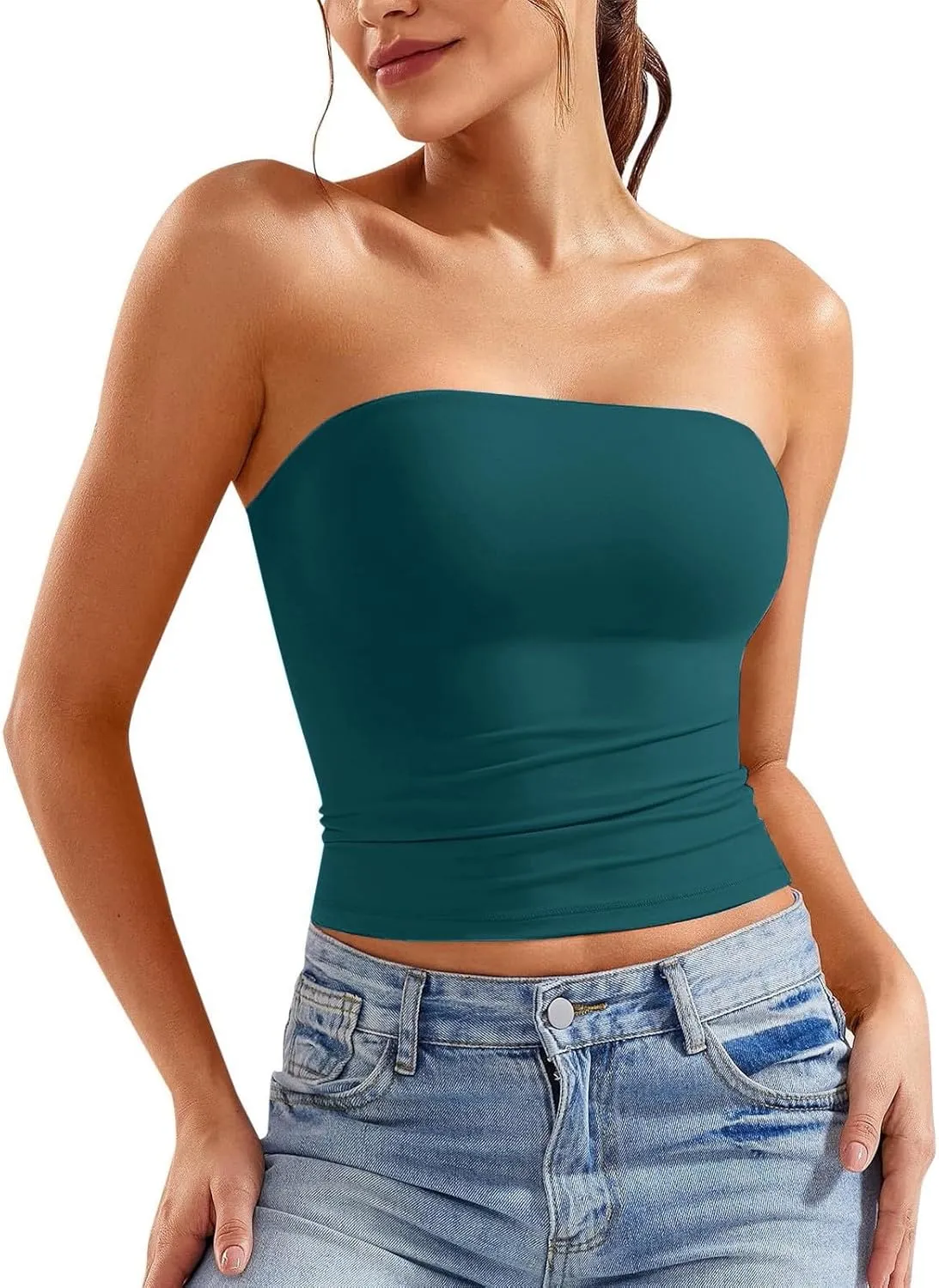 Women Y2K Backless Strapless Tube Tops Bandeau Sleeveless Tank Tops 2025 Summer Clothes Going Out