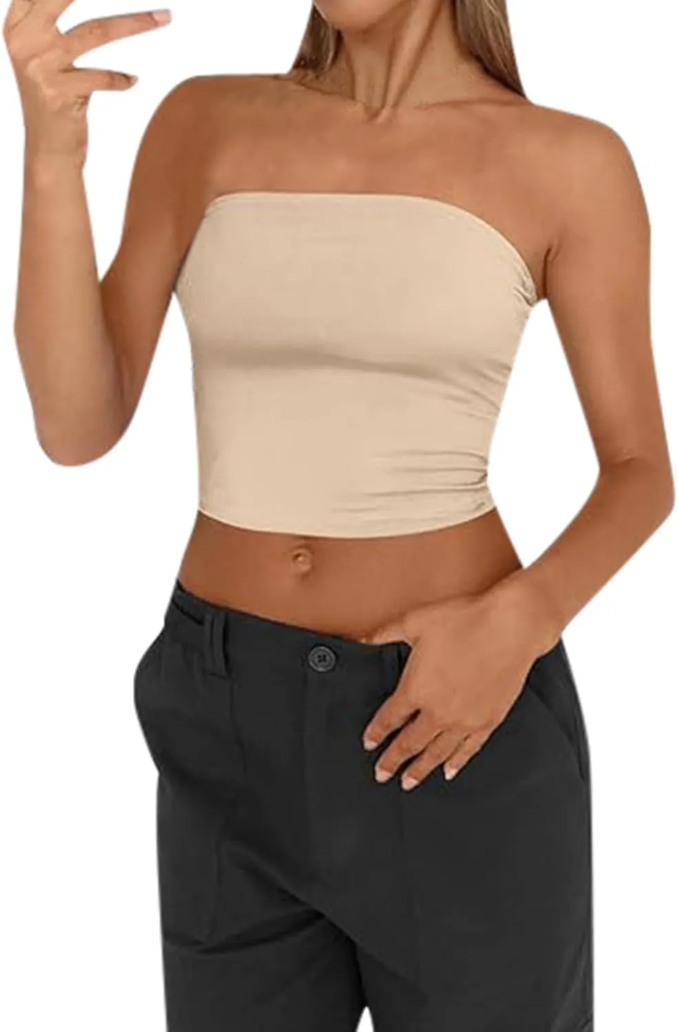 Women Y2K Backless Strapless Tube Tops Bandeau Sleeveless Tank Tops 2025 Summer Clothes Going Out