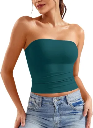 Women Y2K Backless Strapless Tube Tops Bandeau Sleeveless Tank Tops 2025 Summer Clothes Going Out