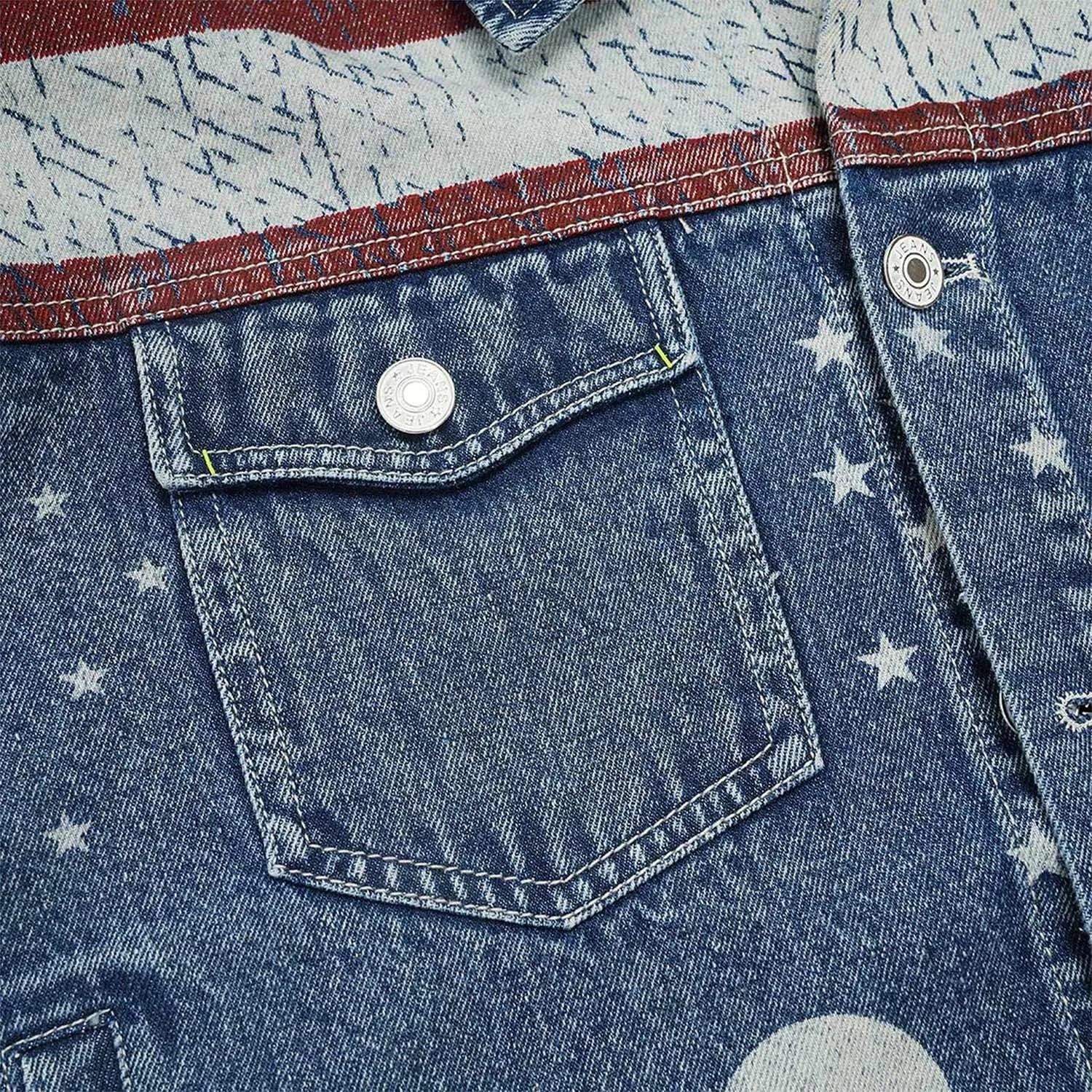Womens America Girls Halloween Denim Coat Jacket Outfits Women Cosplay Casual Lapel Outerwear Costume