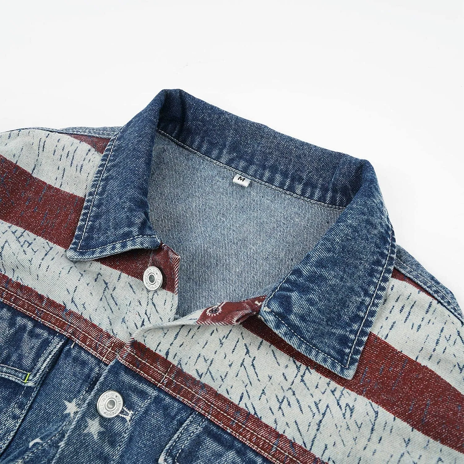 Womens America Girls Halloween Denim Coat Jacket Outfits Women Cosplay Casual Lapel Outerwear Costume